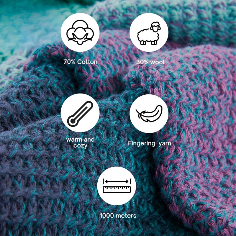 Scheepjes Woolly Whirl 1000m 475 Melting Mint Centre Yarn - Image 5